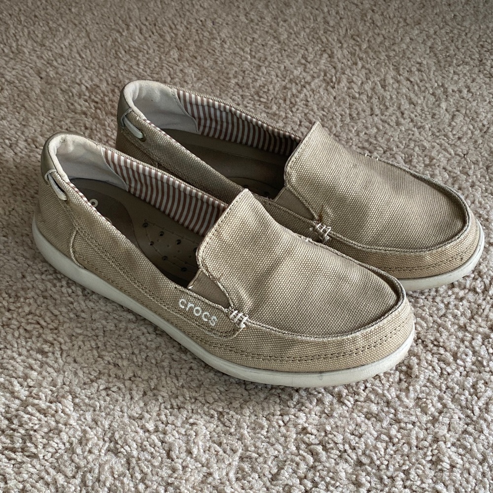 CROCS Women’s Beige Slip-On Loafers